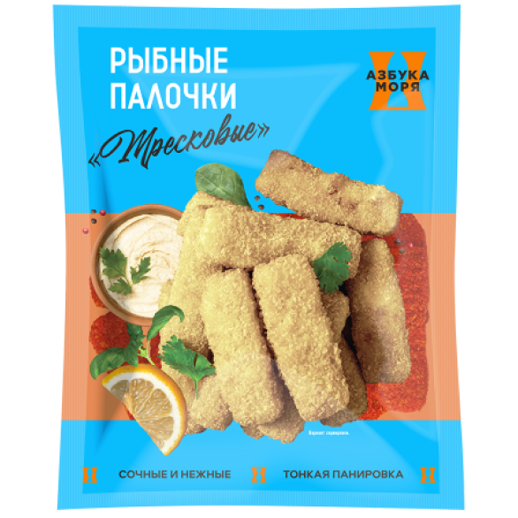 "АЗБУКА МОРЯ" палочки рыбные из тресковых видов рыб в панировке  
